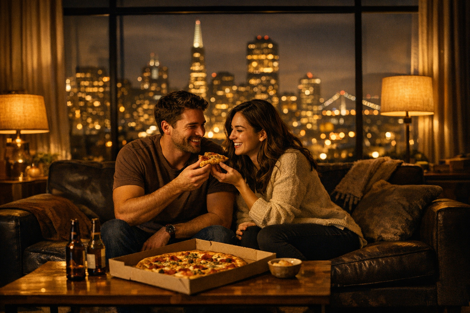 Pizza delivery convenience for busy evenings